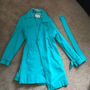 Blue rain coat